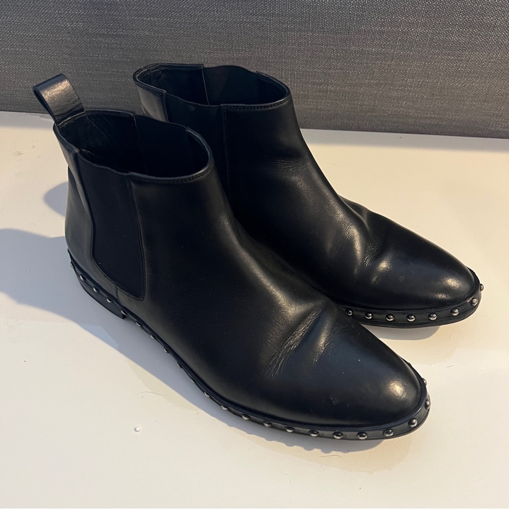 Jenni Kayne Black Ankle Boots with Studded Accents